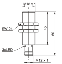 M18 plug-in analog proximity switch